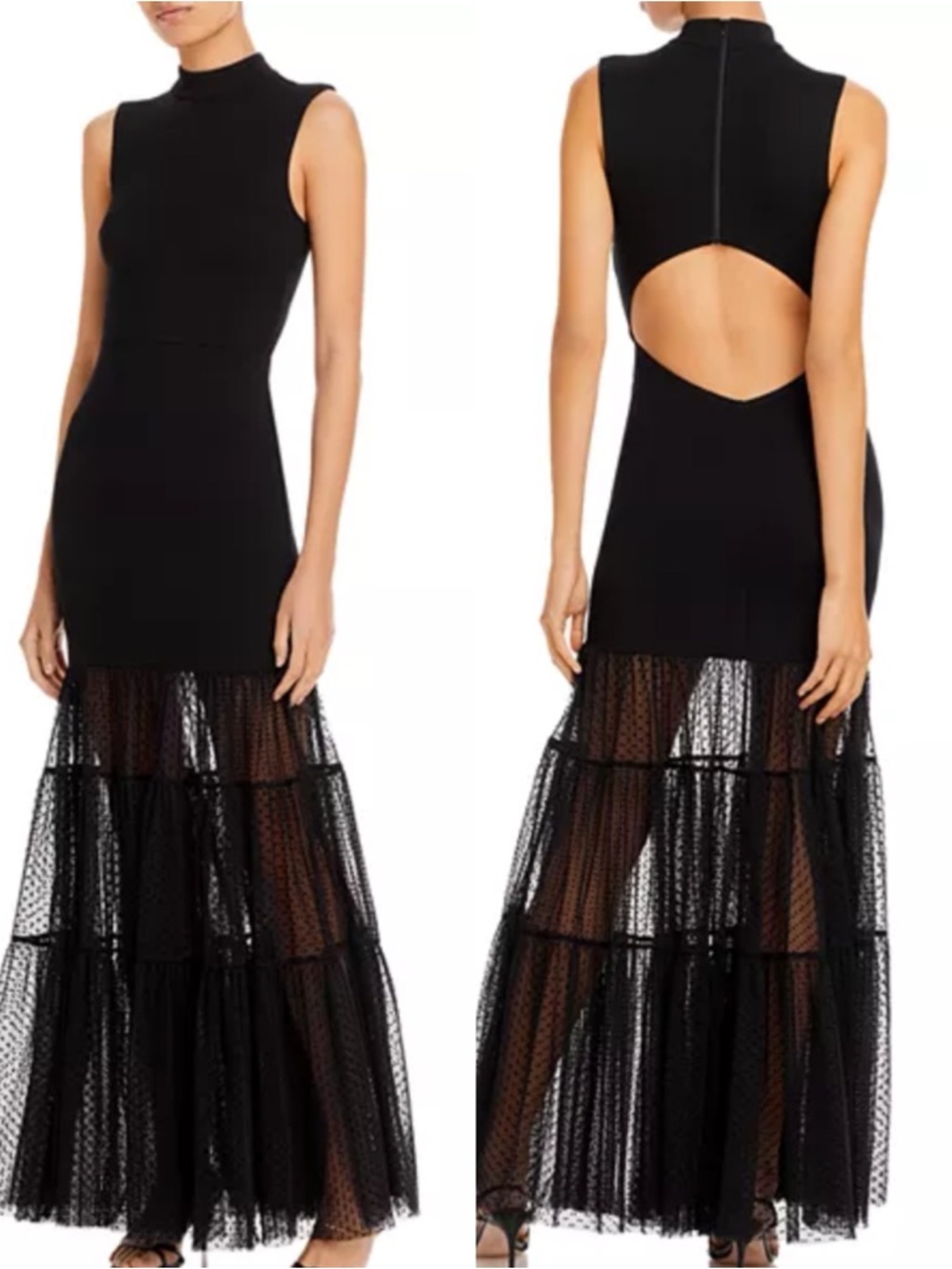 STAUD Daffodil Mesh Hem Dress